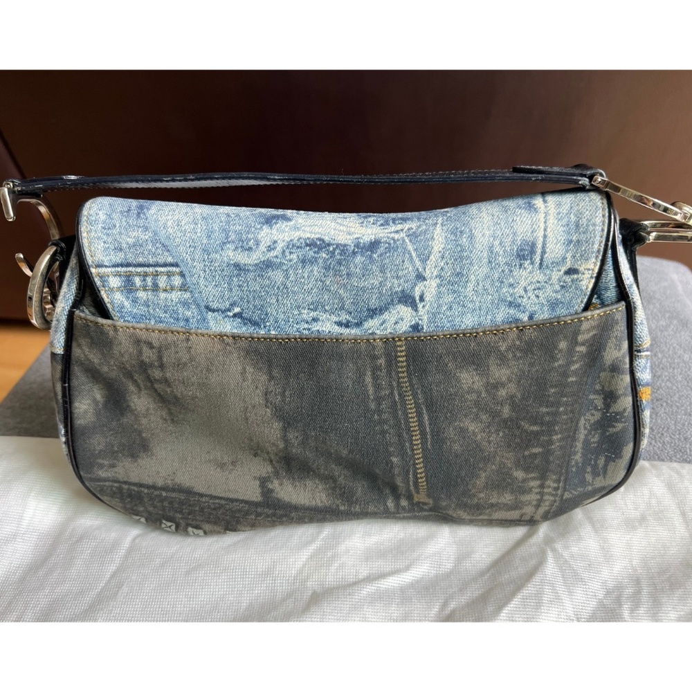 Vintage Christian Dior Denim Saddle Bag - Picture 2 of 15